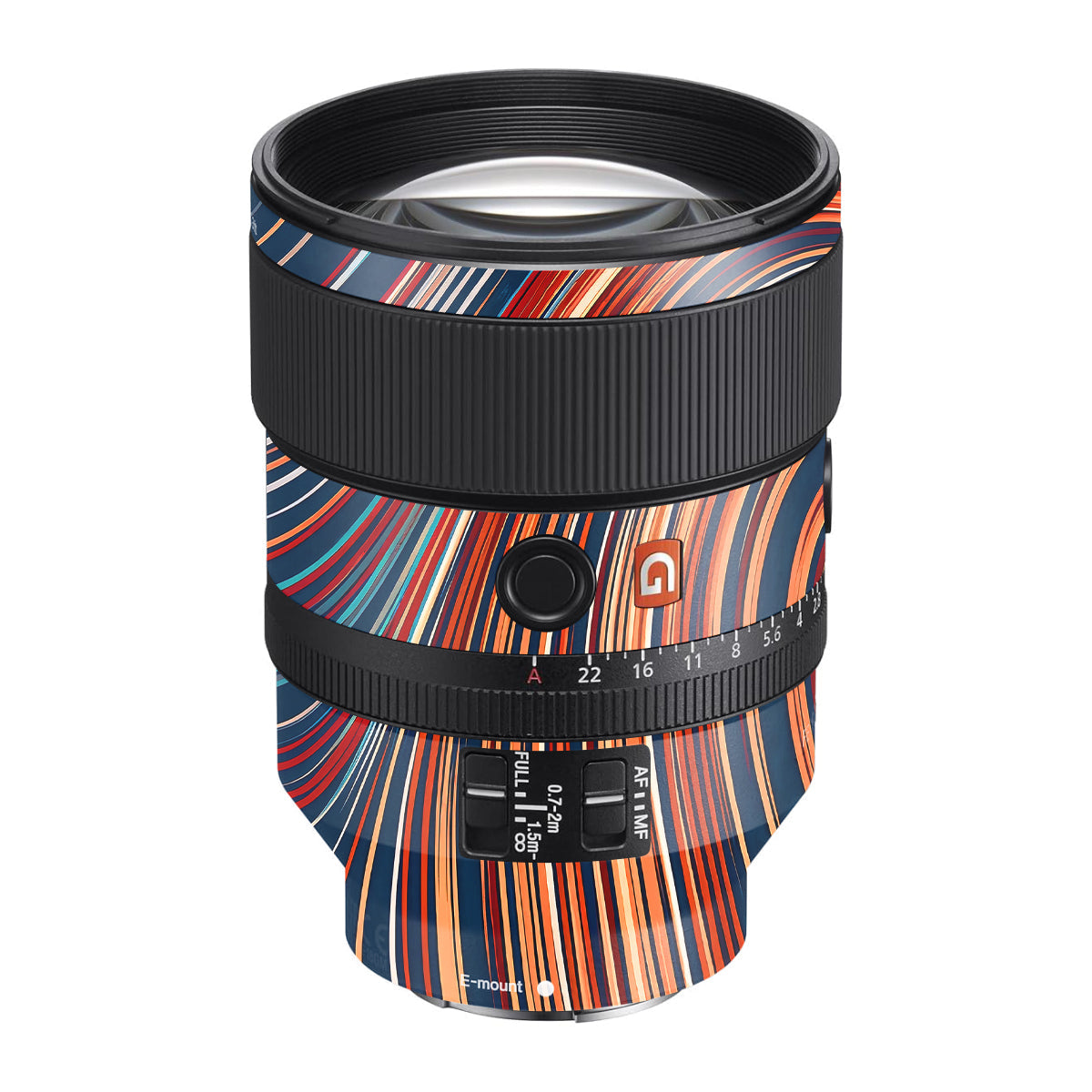 Retro Abstract Striped Swirl Sony FE 135mm F/1.8 GM Camera Lens Skin