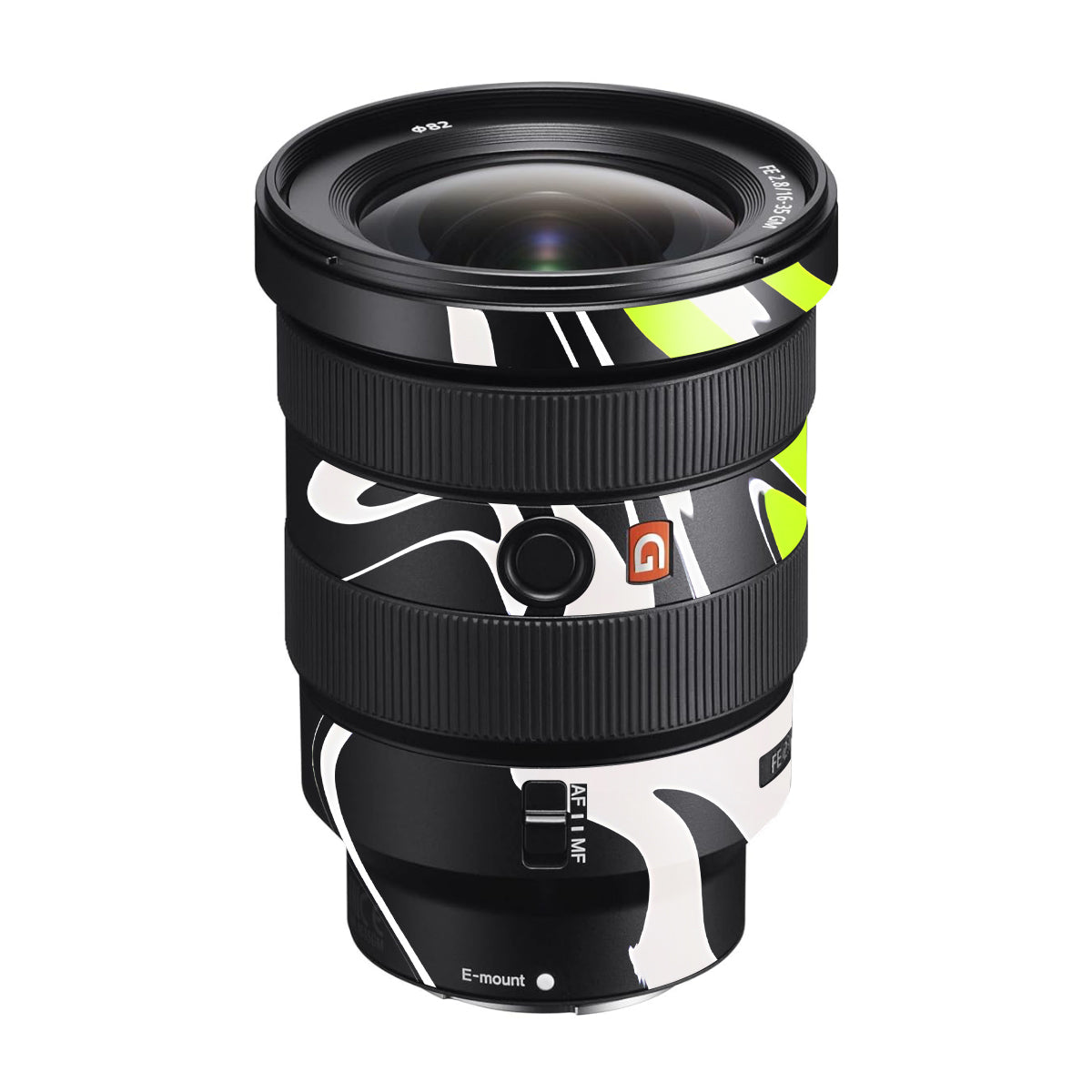 Neon Green and Black Pattern Sony FE 16-35mm F/2.8 GM Camera Lens Skin