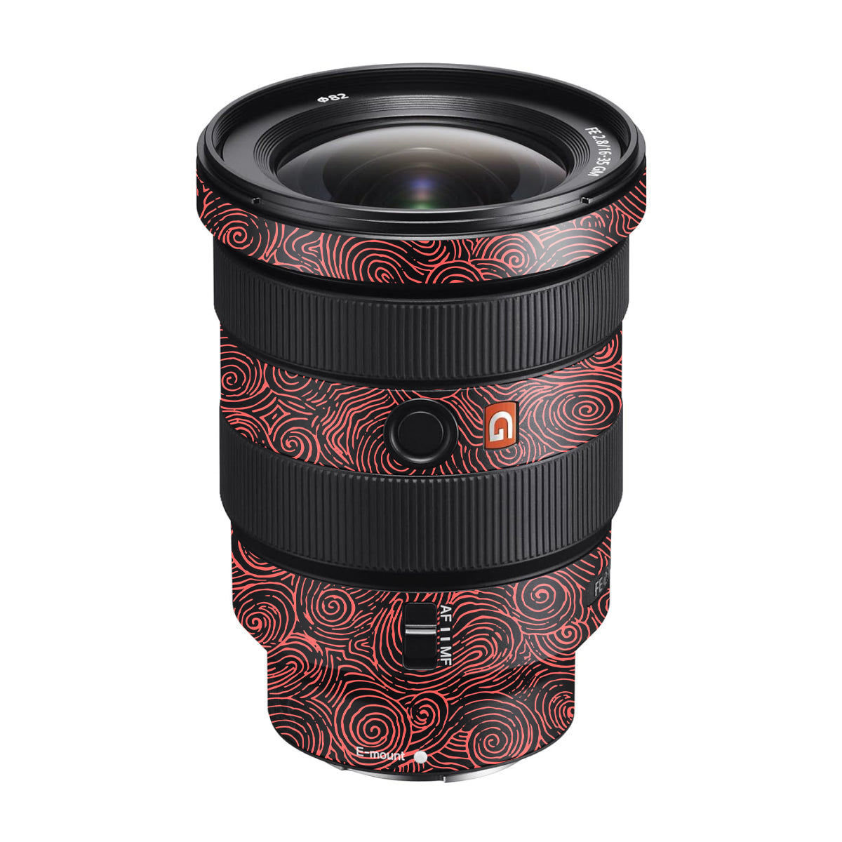 Red Spirals Sony FE 16-35mm F/2.8 GM Camera Lens Skin