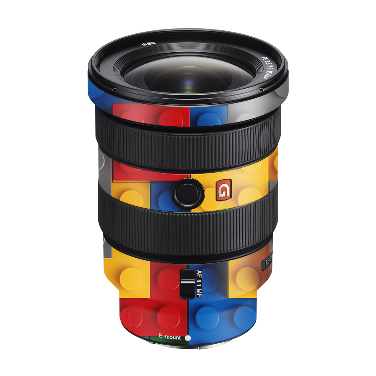 Colorful LEGO Brick Wall Pattern Sony FE 16-35mm F/2.8 GM Camera Lens Skin