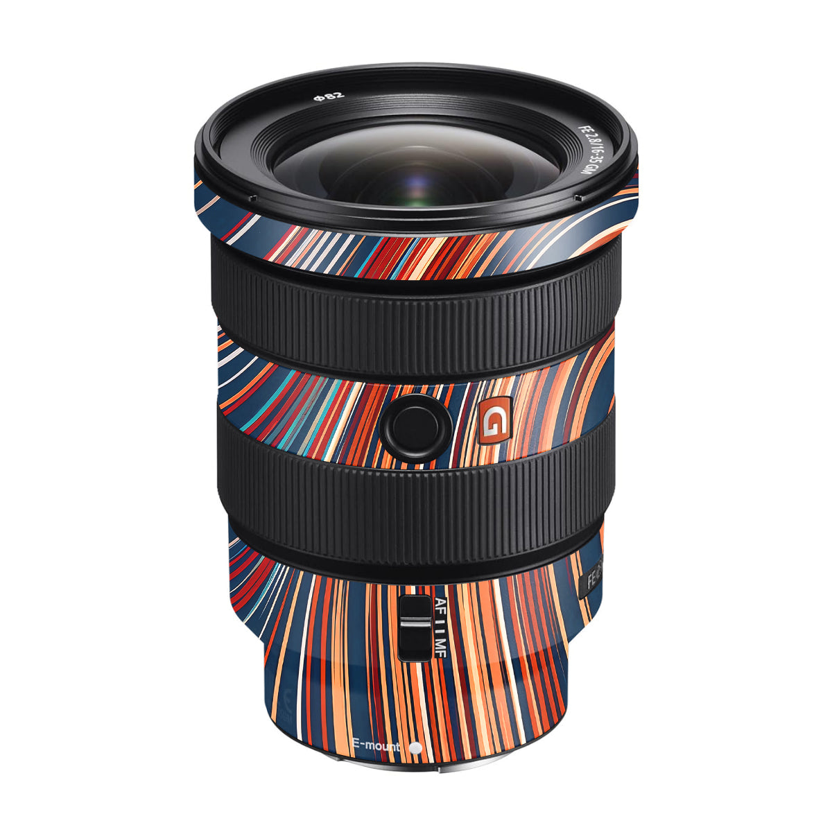 Retro Abstract Striped Swirl Sony FE 16-35mm F/2.8 GM Camera Lens Skin