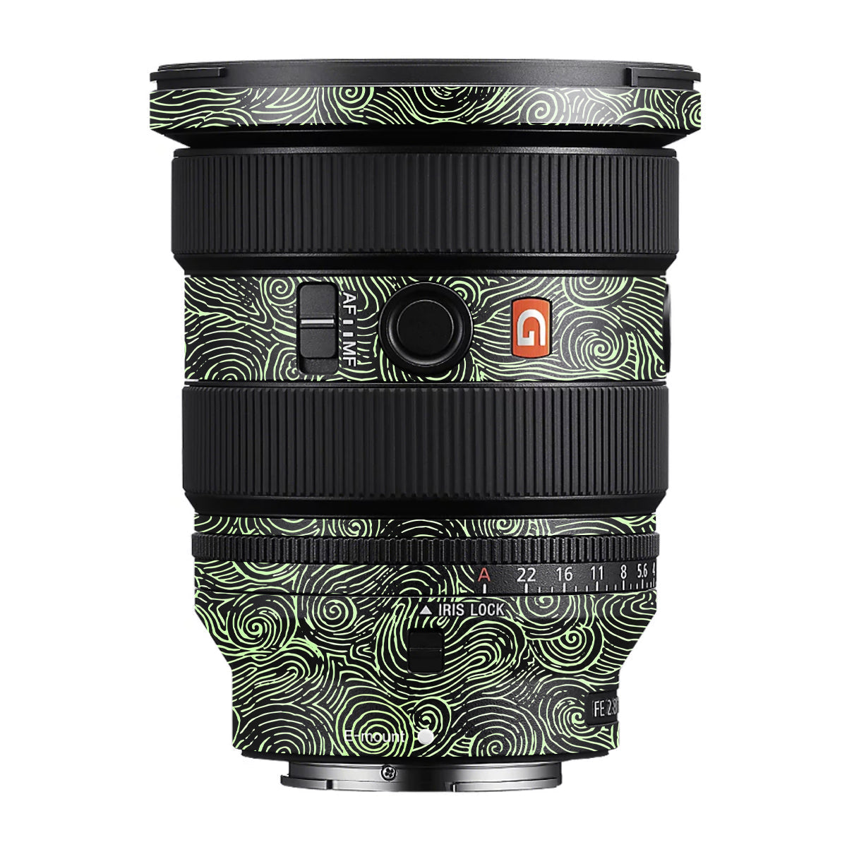 Green Spirals Sony FE 16-35mm F/2.8 GM II Camera Lens Skin