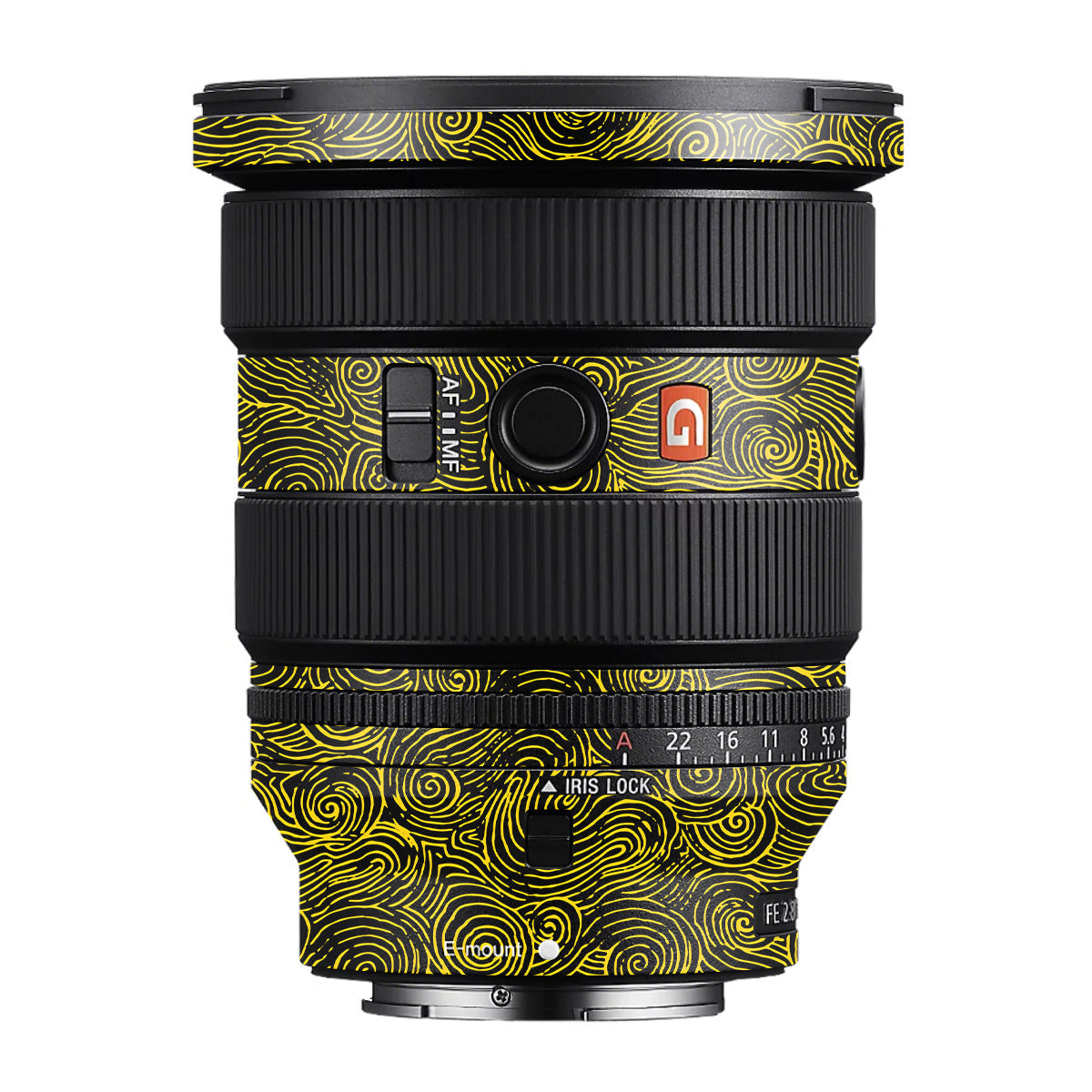 Yellow Spirals Sony FE 16-35mm F/2.8 GM II Camera Lens Skin