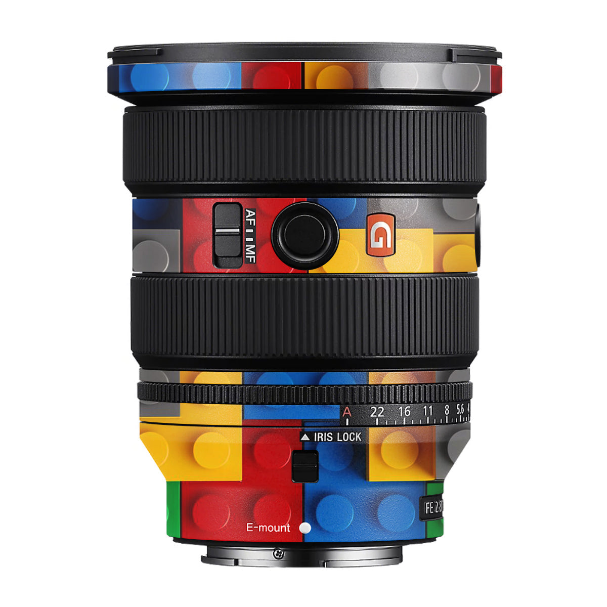 Colorful LEGO Brick Wall Pattern Sony FE 16-35mm F/2.8 GM II Camera Lens Skin