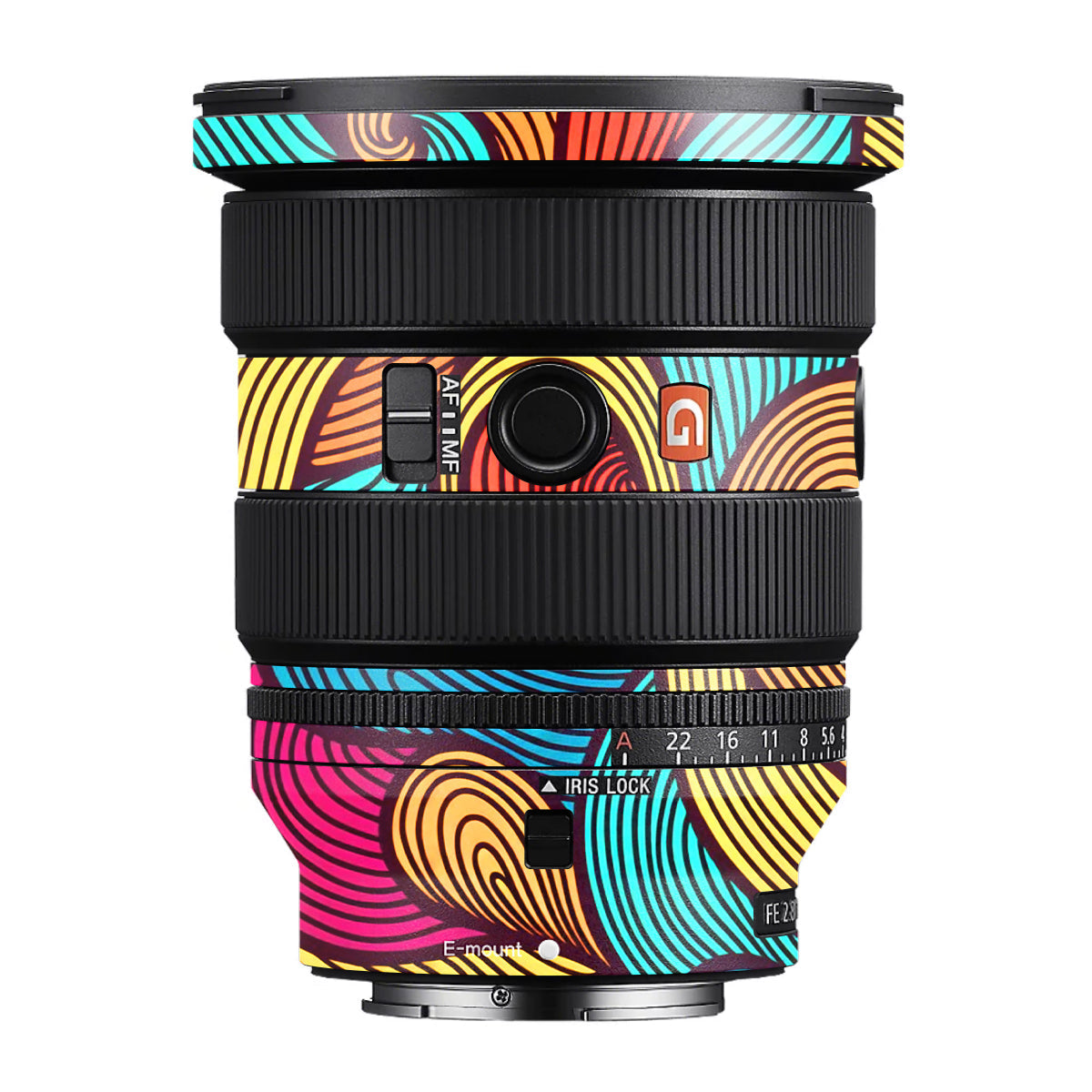 Retro Colorful Doodle Art Pattern Sony FE 16-35mm F/2.8 GM II Camera Lens Skin