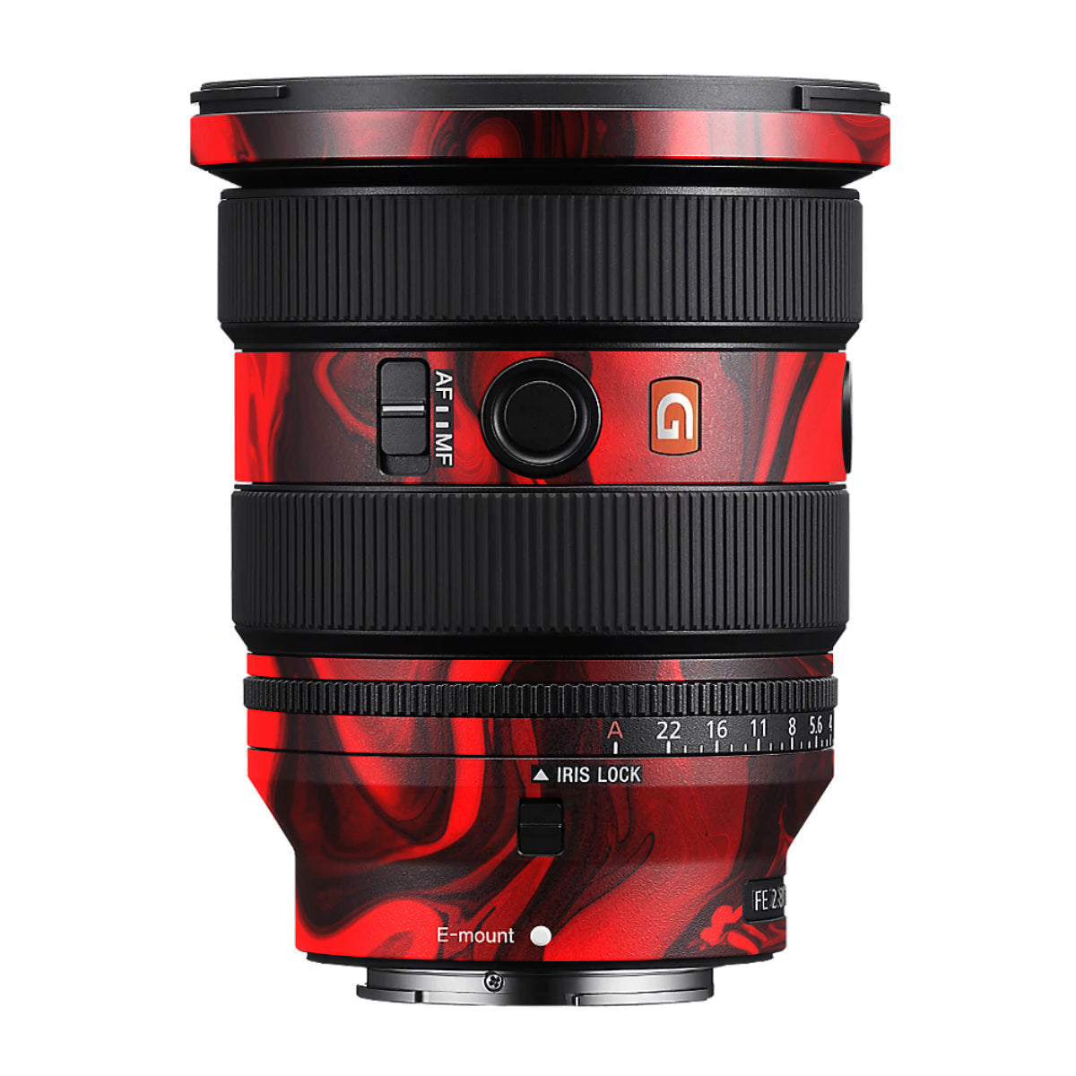 Red Lava Flow Sony FE 16-35mm F/2.8 GM II Camera Lens Skin