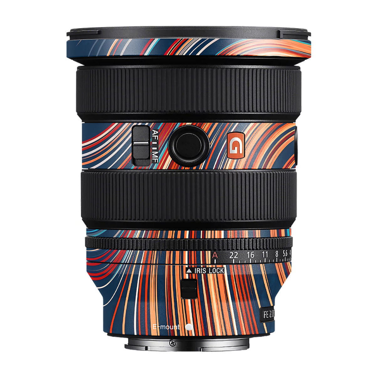 Retro Abstract Striped Swirl Sony FE 16-35mm F/2.8 GM II Camera Lens Skin