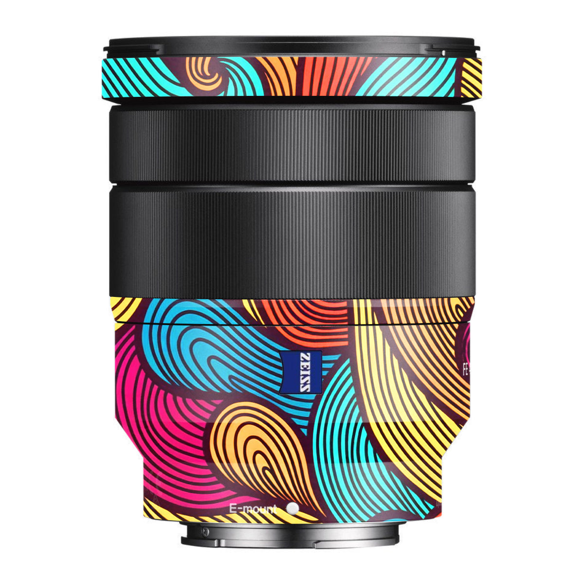 Retro Colorful Doodle Art Pattern Sony FE 16-35mm F/4 ZA OSS Camera Lens Skin
