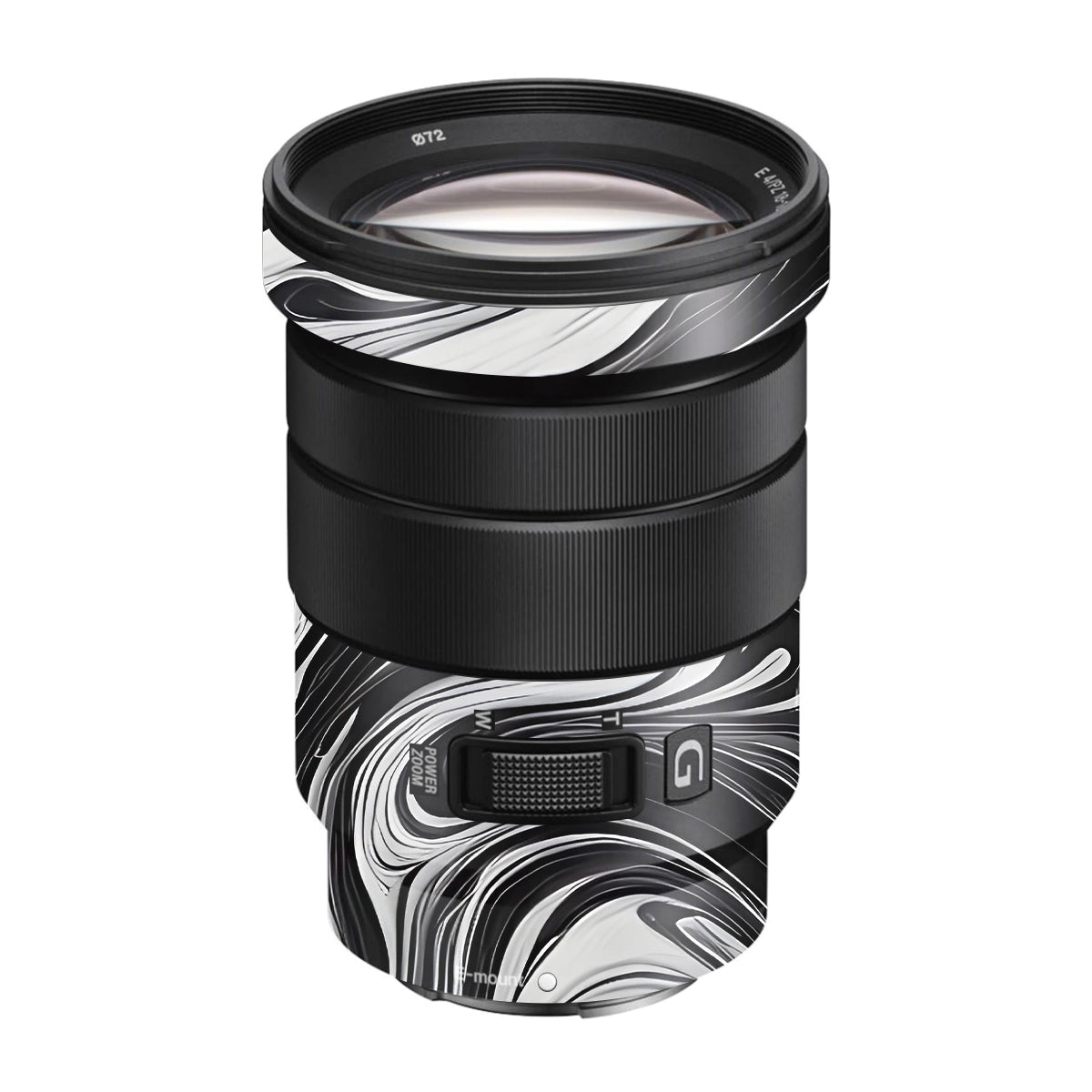 Black and White Marble Sony E 18-105mm F/4 Camera Lens Skin