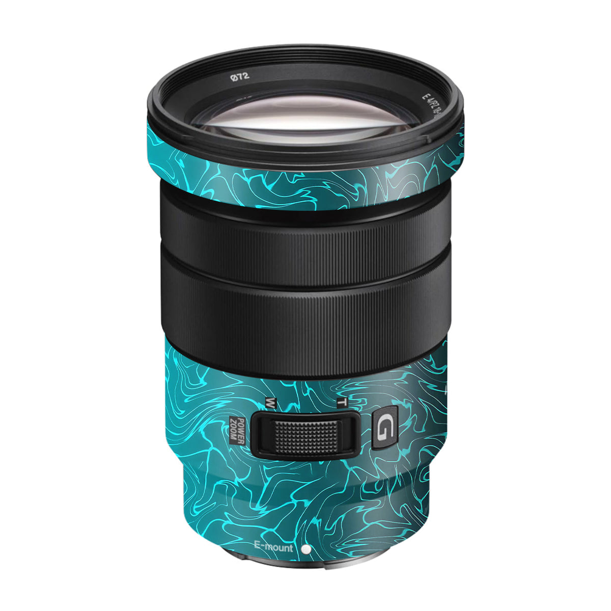 Cyan Blue to Black Gradient Sony E 18-105mm F/4 Camera Lens Skin