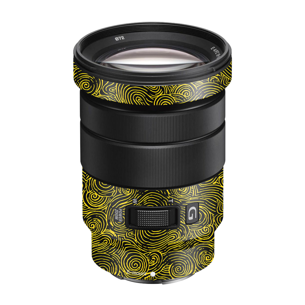Yellow Spirals Sony E 18-105mm F/4 Camera Lens Skin