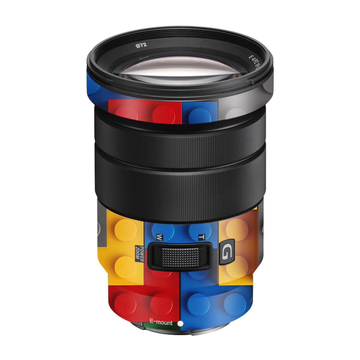 Colorful LEGO Brick Wall Pattern Sony E 18-105mm F/4 Camera Lens Skin