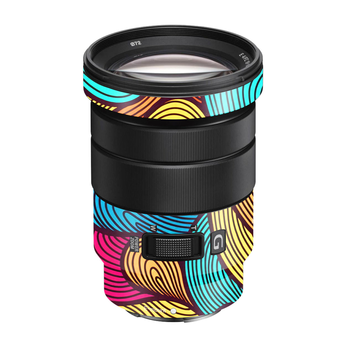 Retro Colorful Doodle Art Pattern Sony E 18-105mm F/4 Camera Lens Skin