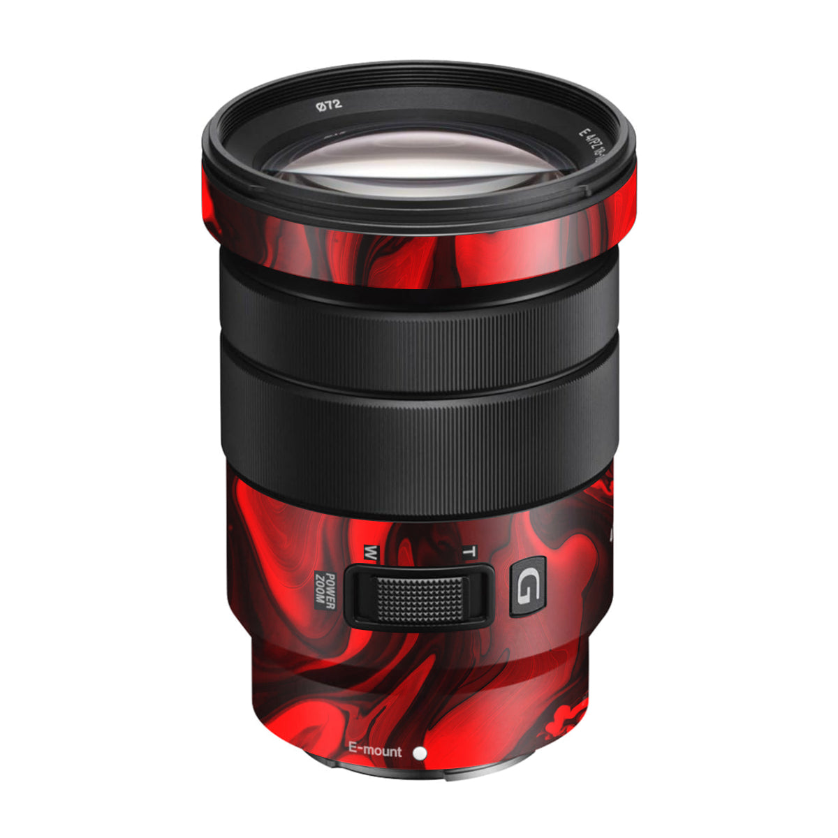 Red Lava Flow Sony E 18-105mm F/4 Camera Lens Skin