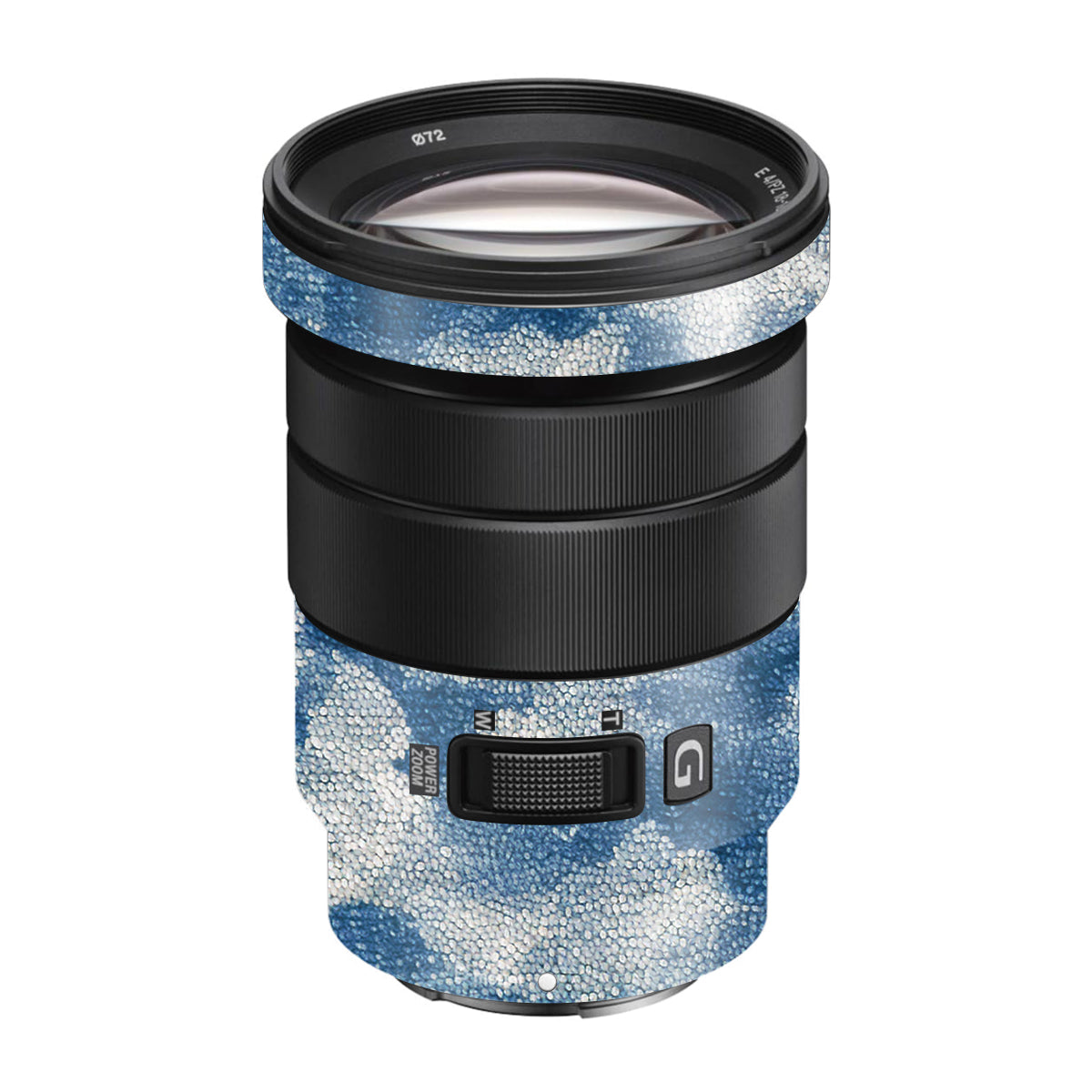 Blue Watercolor Fabric Sony E 18-105mm F/4 Camera Lens Skin