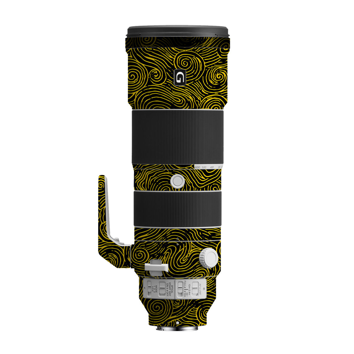 Yellow Spirals Sony FE 200-600mm F/5.6-6.3 G OSS Camera Lens Skin