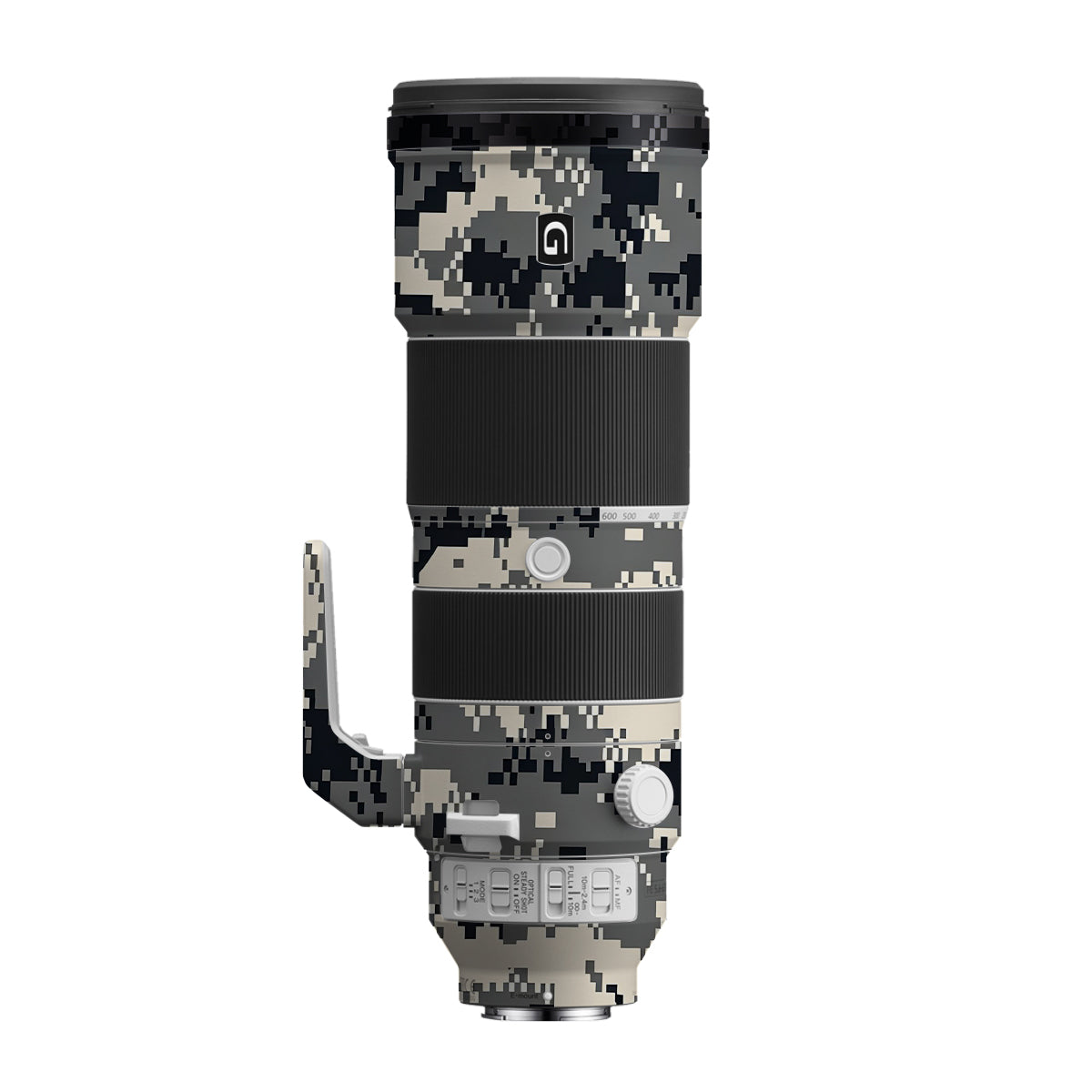 Grey Black Pixel Sony FE 200-600mm F/5.6-6.3 G OSS Camera Lens Skin