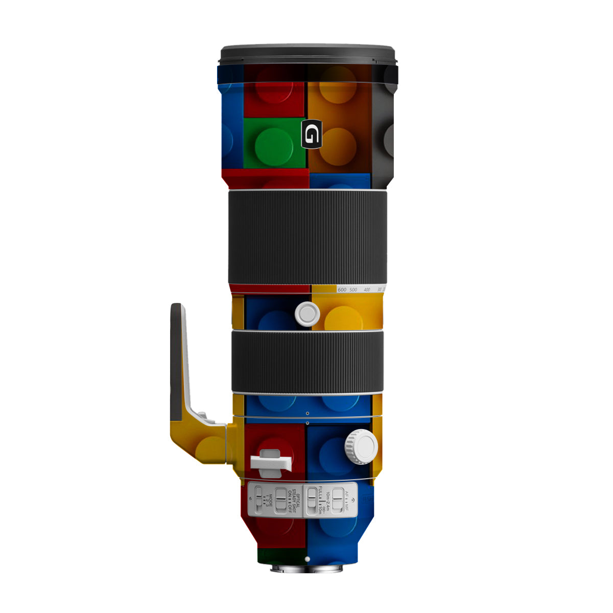 Colorful LEGO Brick Wall Pattern Sony FE 200-600mm F/5.6-6.3 G OSS Camera Lens Skin