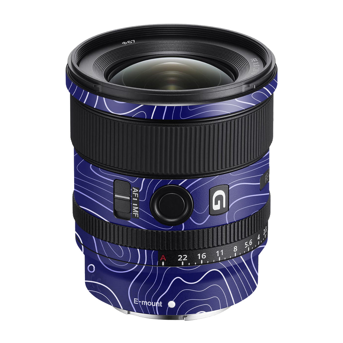 Deep Blue Contour Sony FE 20mm F/1.8 G Camera Lens Skin