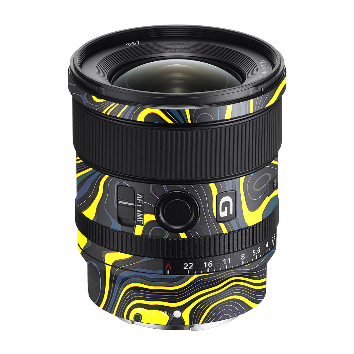 Neon Lava Contours Sony FE 20mm F/1.8 G Camera Lens Skin
