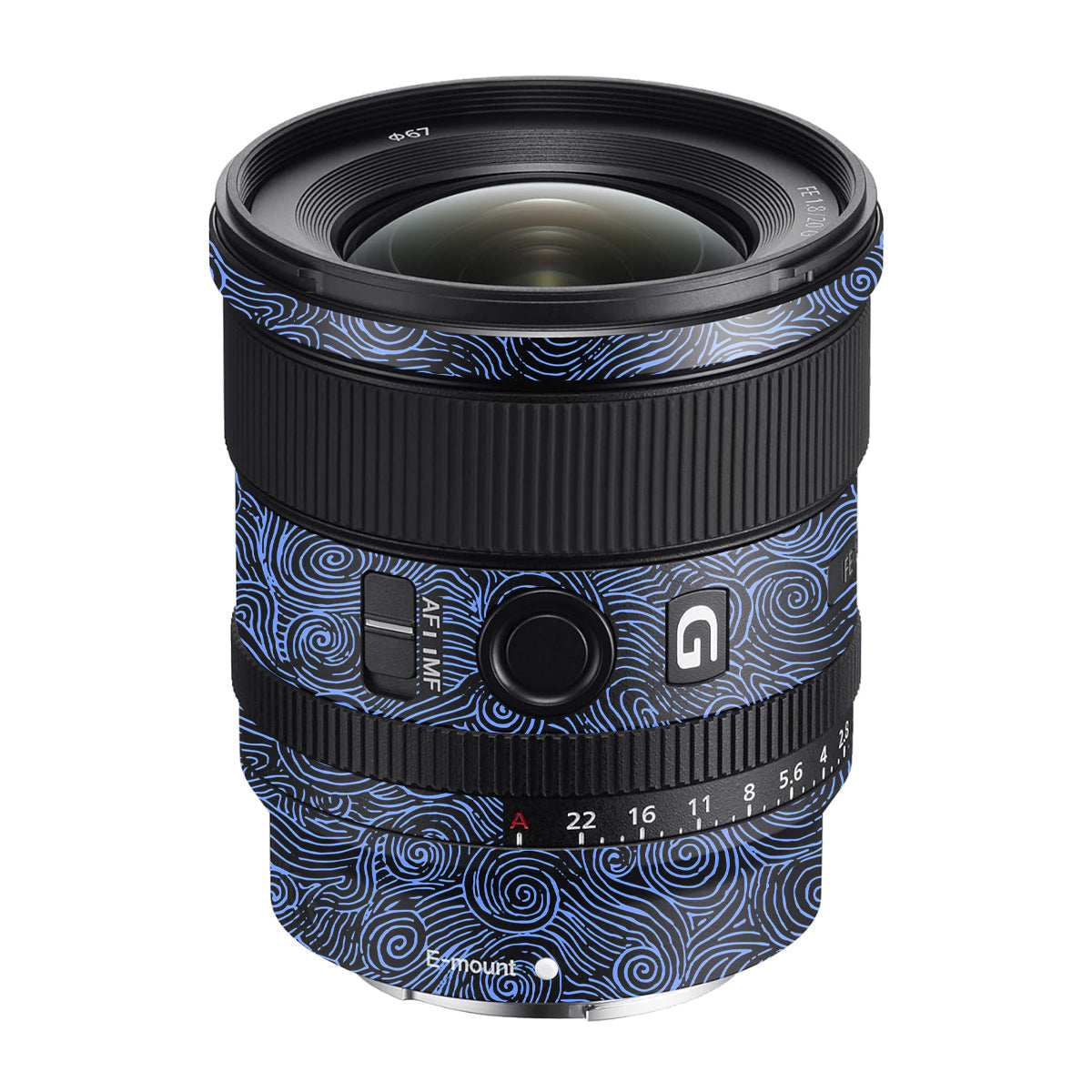 Blue Spirals Sony FE 20mm F/1.8 G Camera Lens Skin
