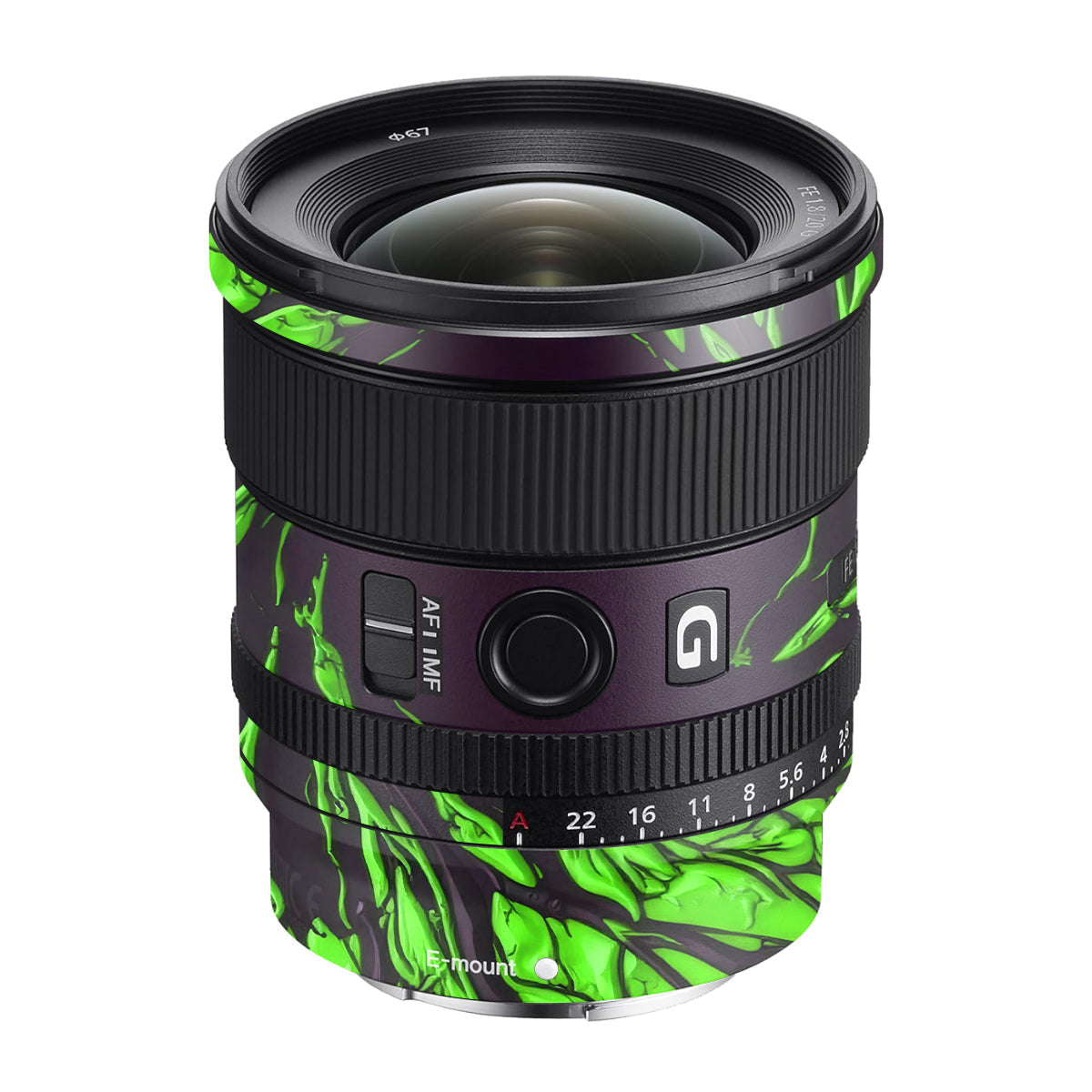 Venom Green Sony FE 20mm F/1.8 G Camera Lens Skin