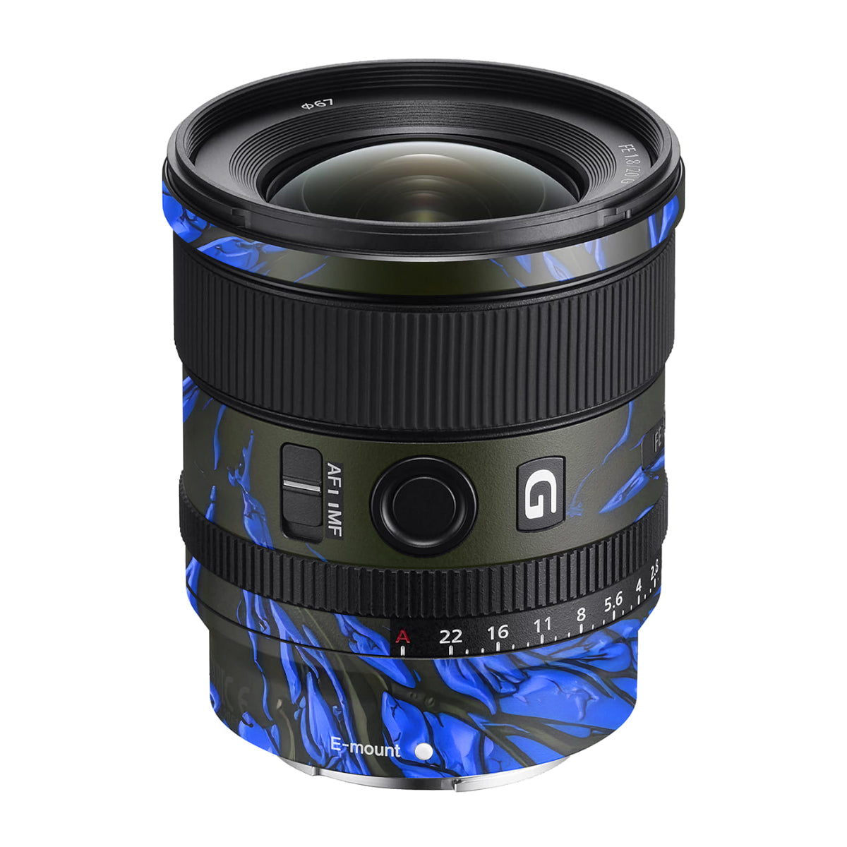 Venom Blue Sony FE 20mm F/1.8 G Camera Lens Skin