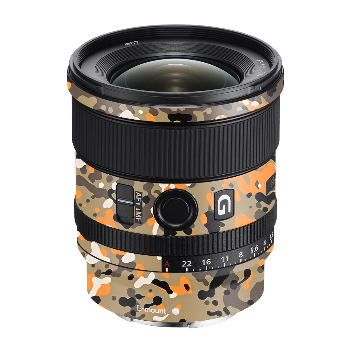 Orange Brown Spot Sony FE 20mm F/1.8 G Camera Lens Skin
