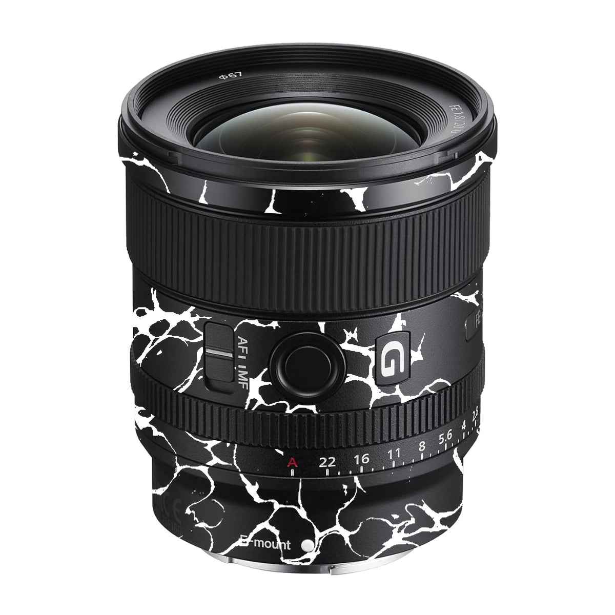 White Web Sony FE 20mm F/1.8 G Camera Lens Skin