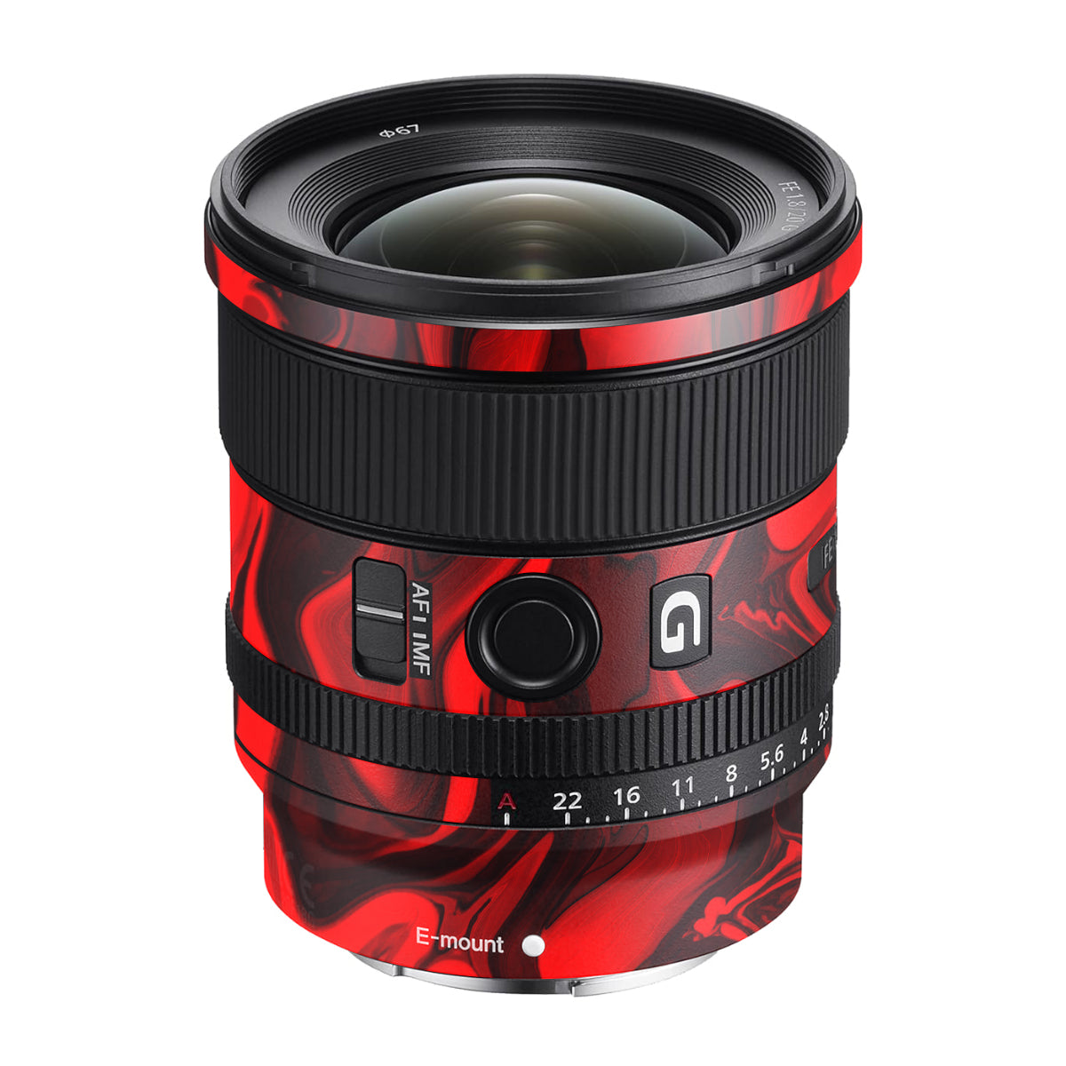 Red Lava Flow Sony FE 20mm F/1.8 G Camera Lens Skin