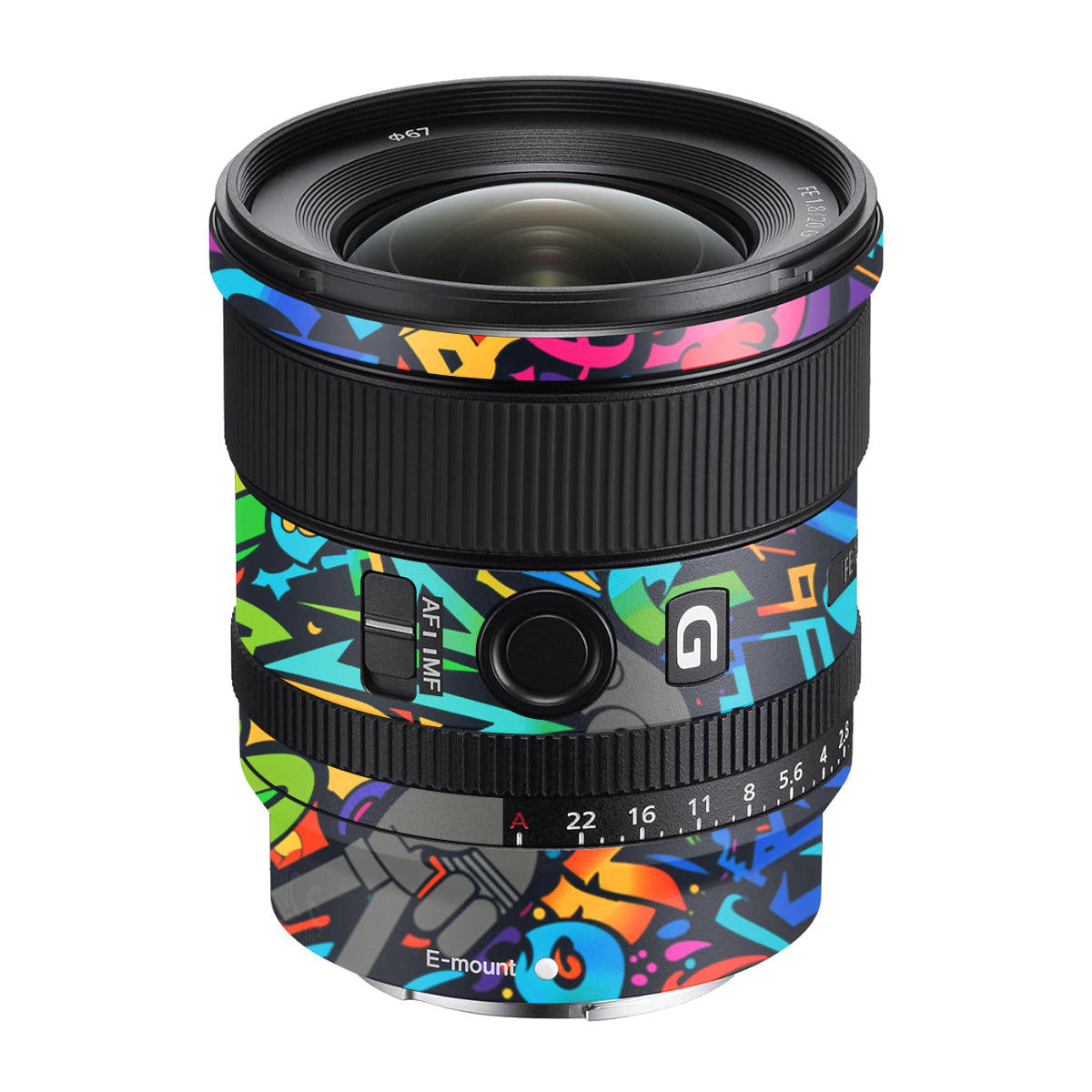 Colorful Urban Street Art Lettering Sony FE 20mm F/1.8 G Camera Lens Skin