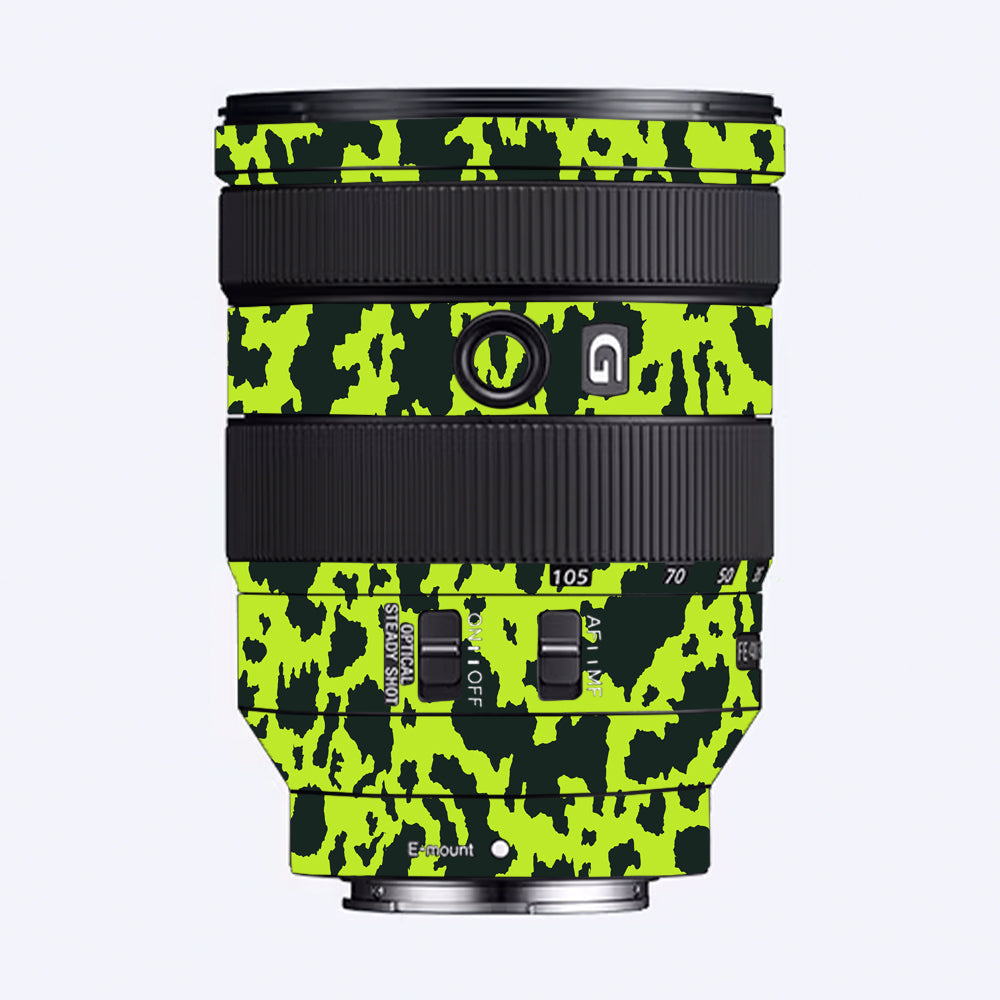 Neon Green Splatter Sony FE 24–105mm f/4 G OSS Camera Lens Skin