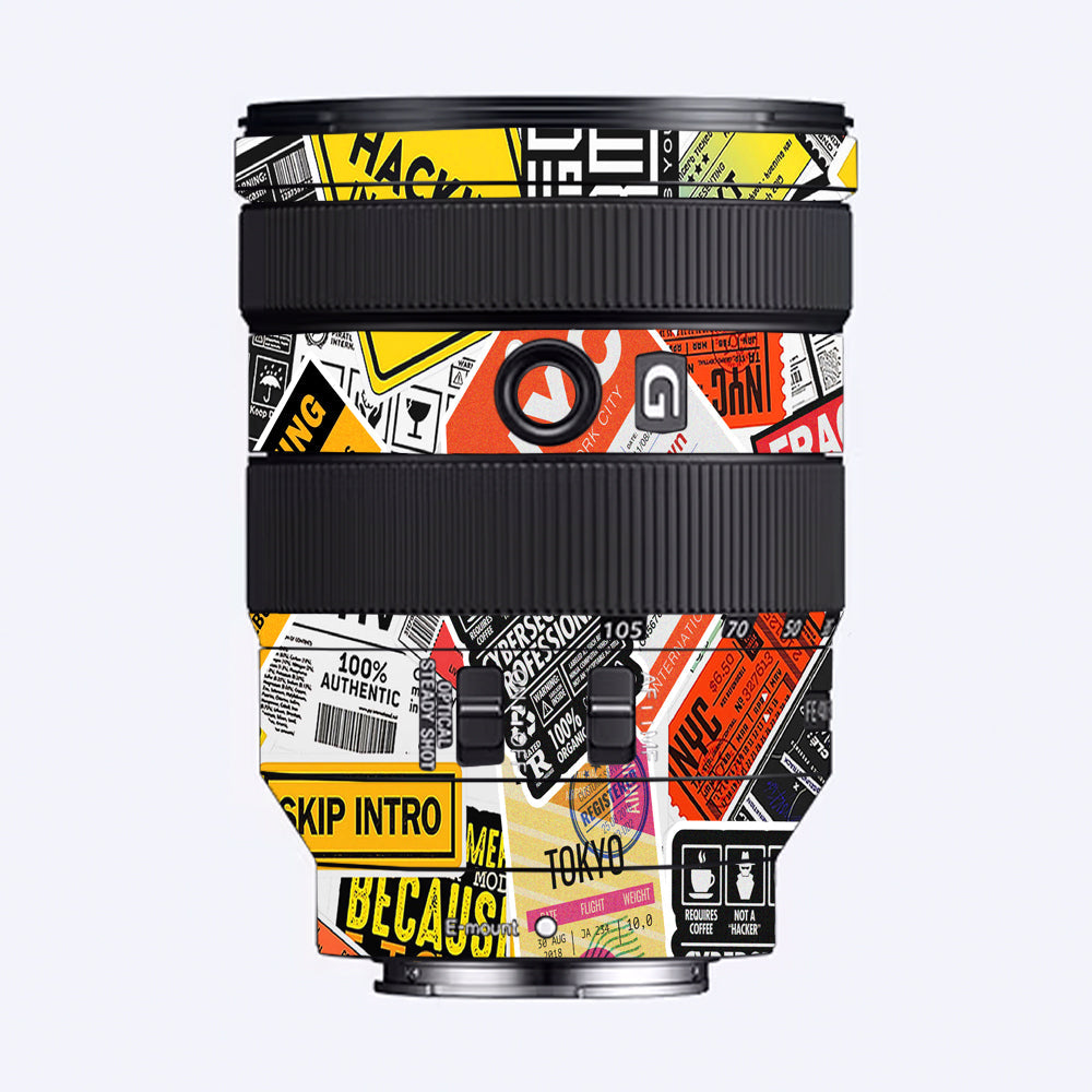 Tech Aesthetic Sticker Collage Sony FE 24–105mm f/4 G OSS Camera Lens Skin