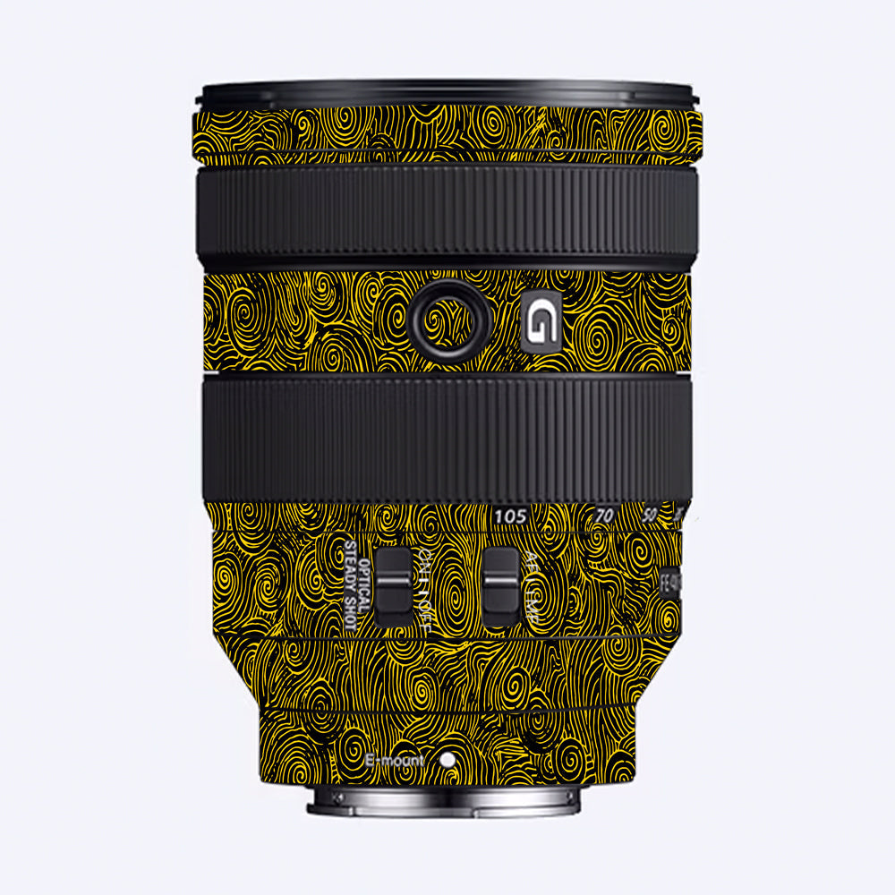 Yellow Spirals Sony FE 24–105mm f/4 G OSS Camera Lens Skin