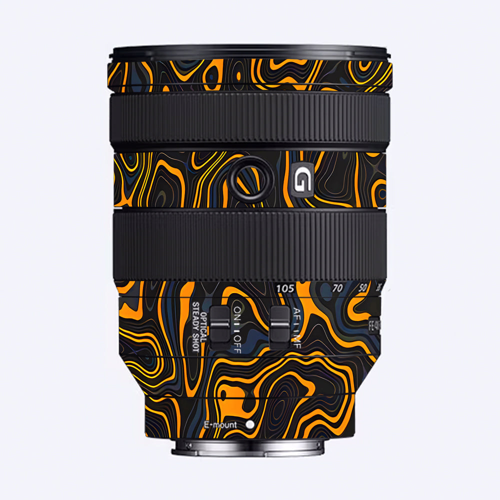 Amber Topographic Waves Sony FE 24–105mm f/4 G OSS Camera Lens Skin
