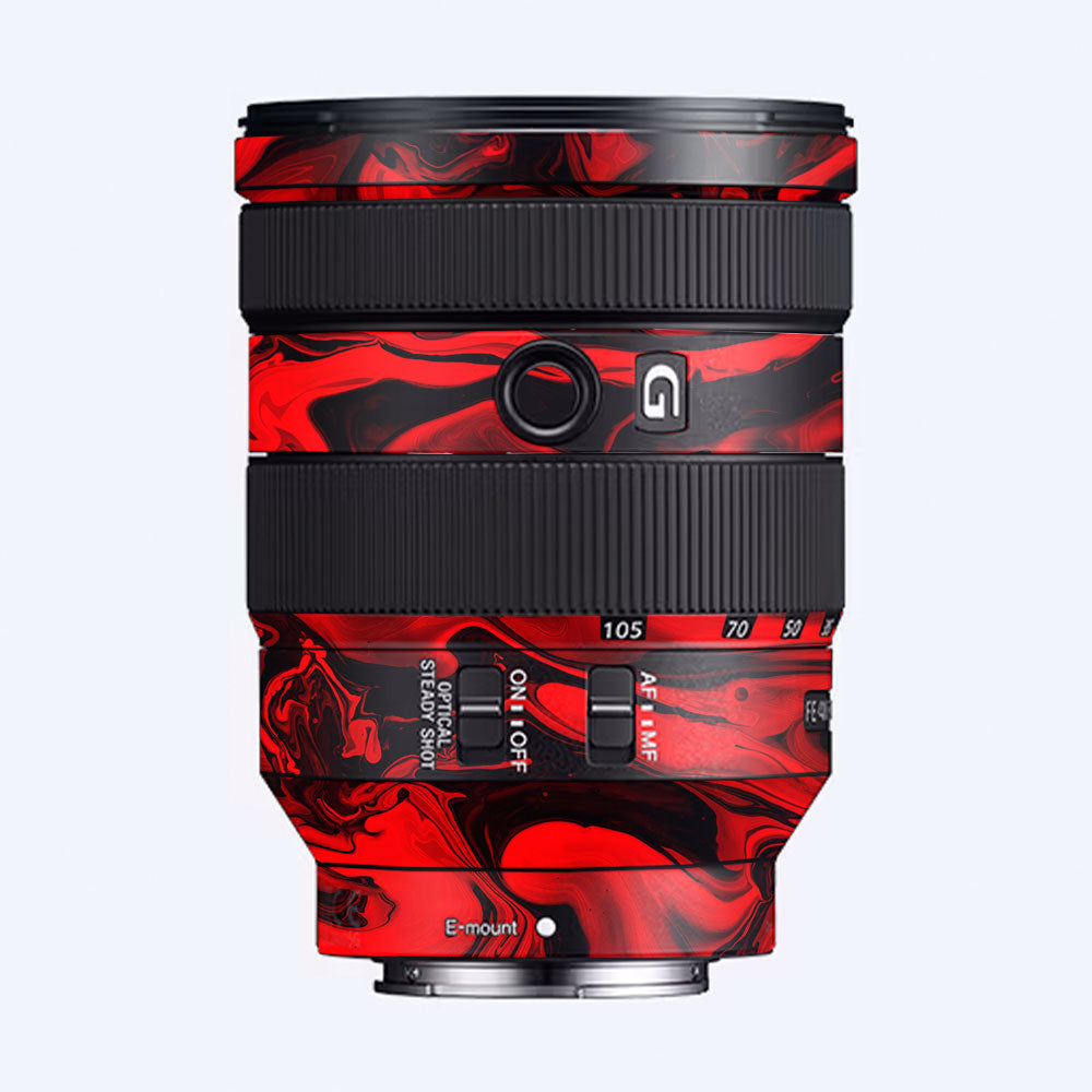 Red Lava Flow Sony FE 24–105mm f/4 G OSS Camera Lens Skin