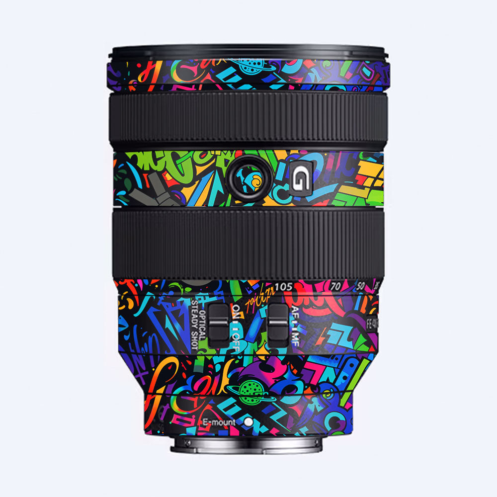 Colorful Urban Street Art Lettering Sony FE 24–105mm f/4 G OSS Camera Lens Skin