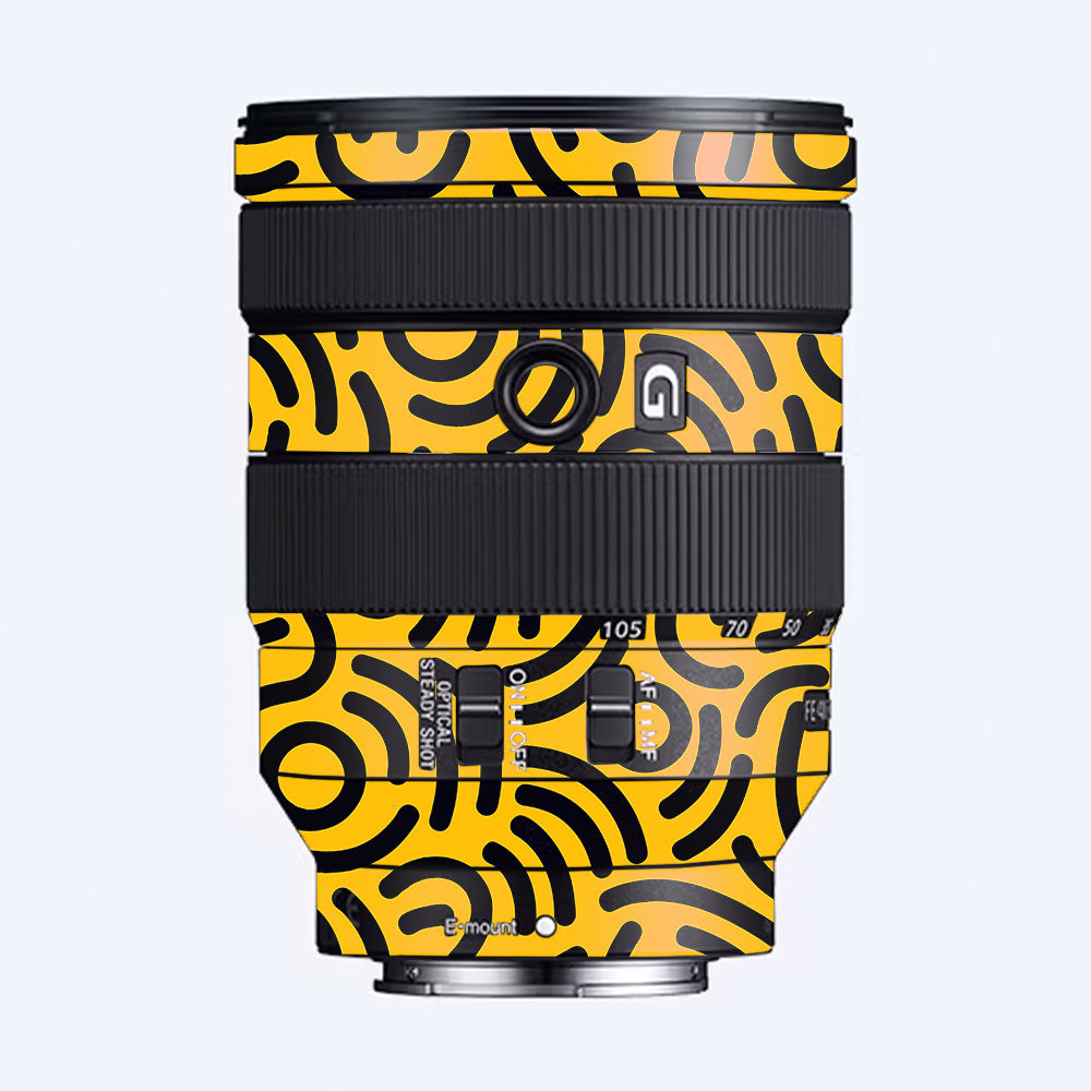 Minimal Yellow Wave Sony FE 24–105mm f/4 G OSS Camera Lens Skin