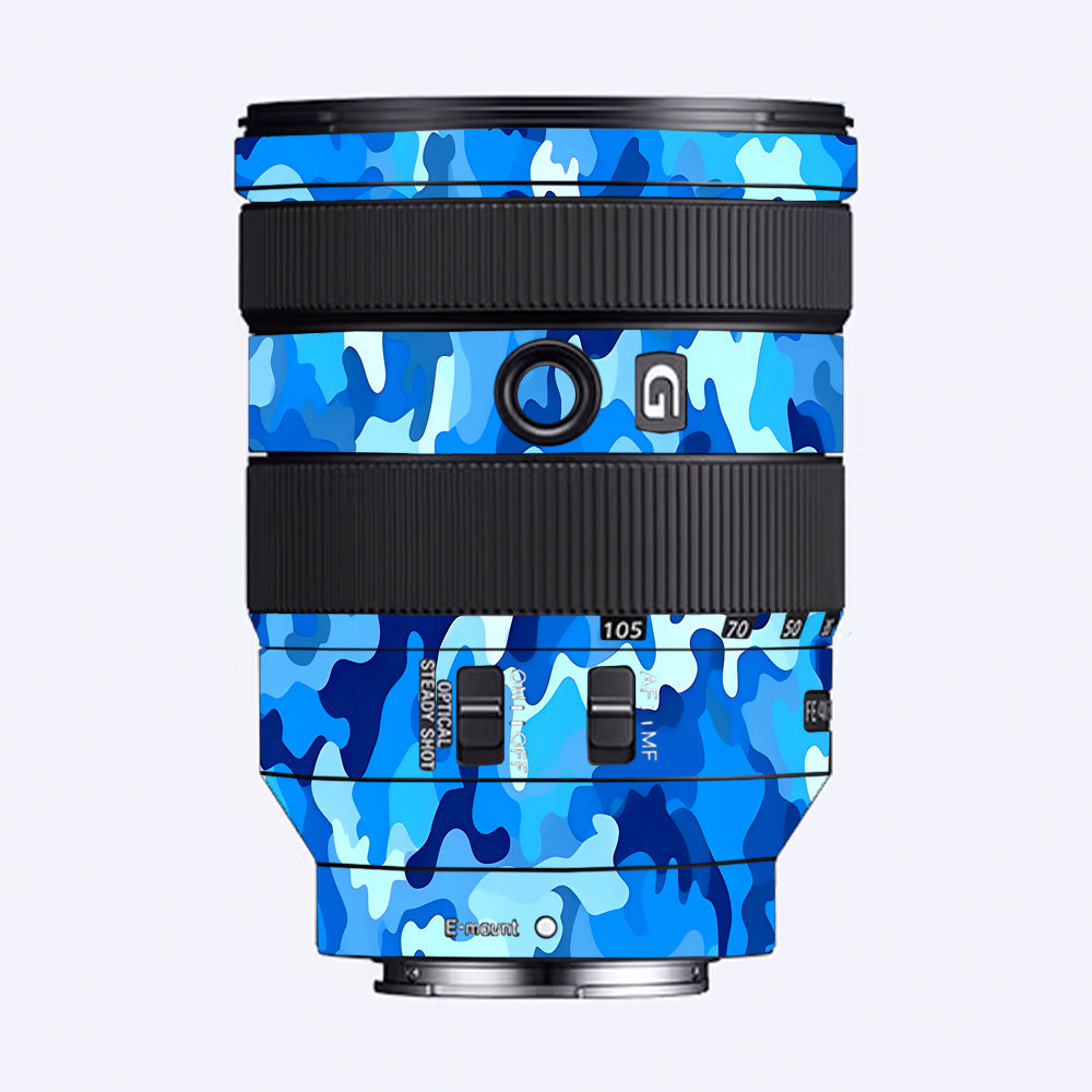Arctic Blue Camo Pattern Sony FE 24–105mm f/4 G OSS Camera Lens Skin