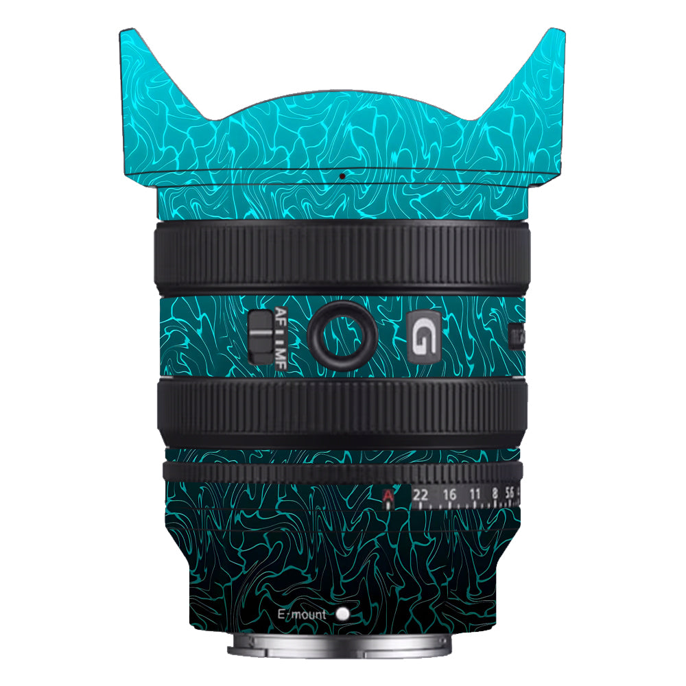 Cyan Blue to Black Gradient Sony FE 24–50mm f/2.8 G Camera Lens Skin