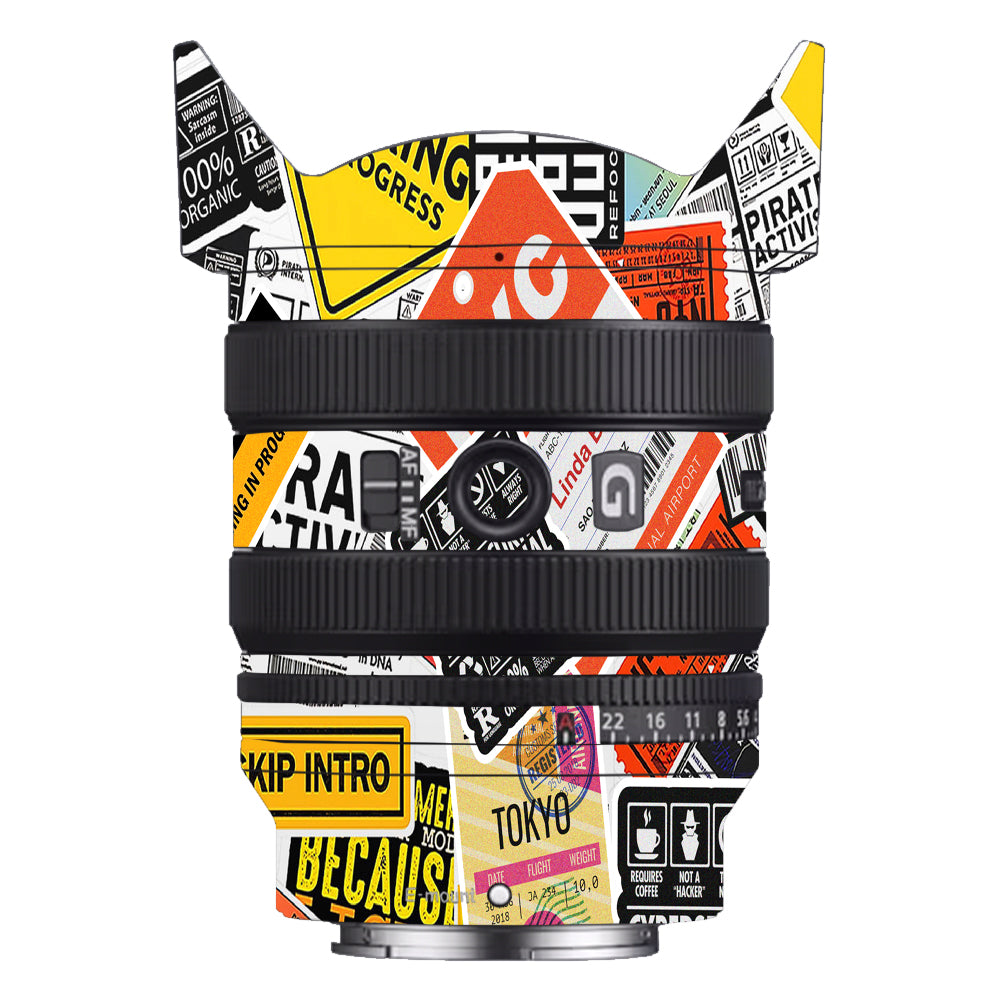 Tech Aesthetic Sticker Collage Sony FE 24–50mm f/2.8 G Camera Lens Skin