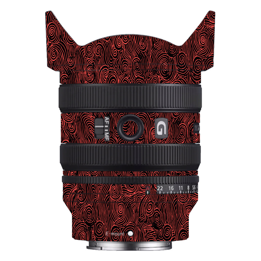 Red Spirals Sony FE 24–50mm f/2.8 G Camera Lens Skin