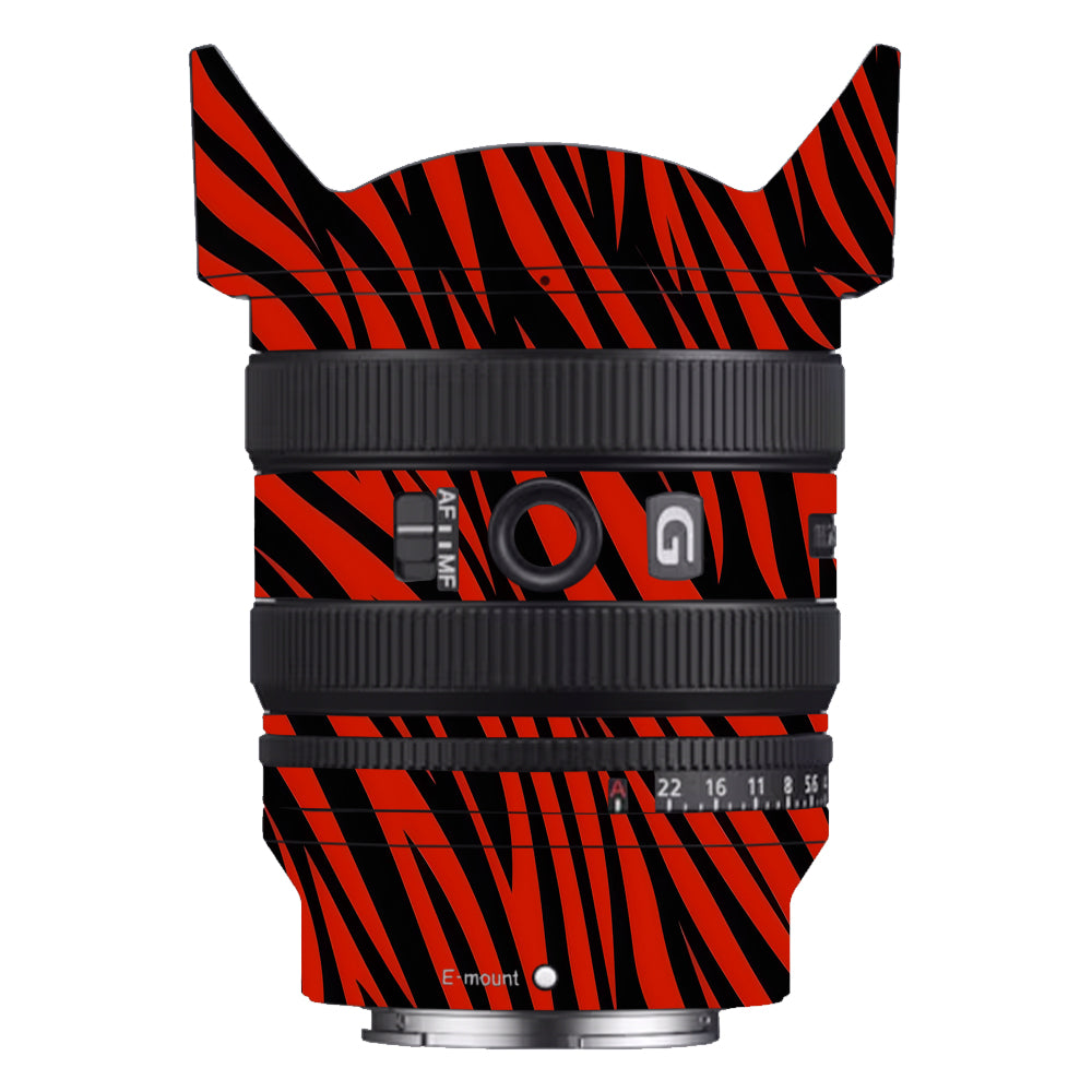 Red and Black Stripes Sony FE 24–50mm f/2.8 G Camera Lens Skin
