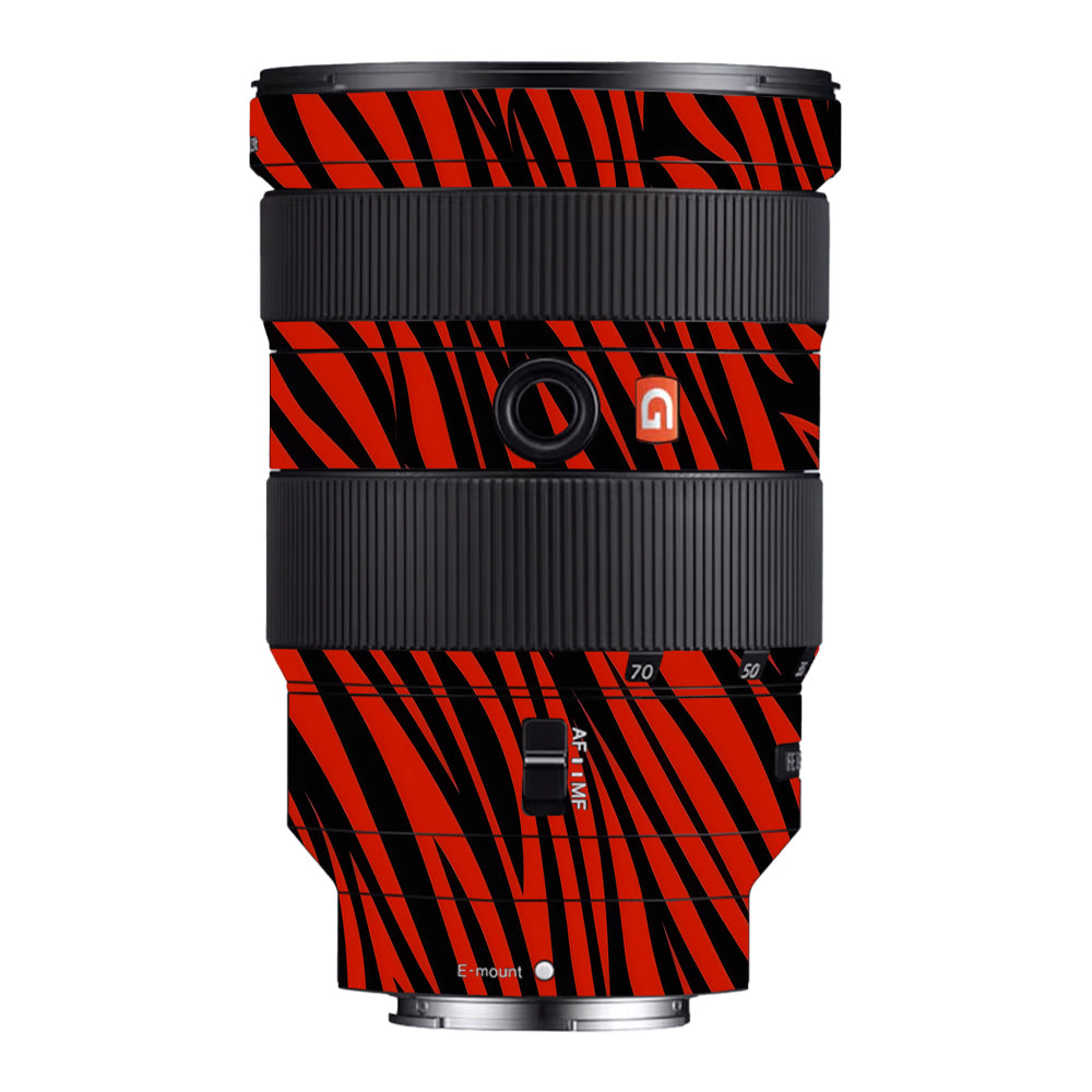 Red and Black Stripes Sony FE 24-70mm f/2.8 GM Camera Lens Skin