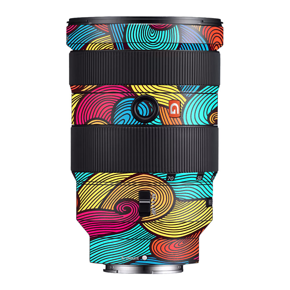 Retro Colorful Doodle Art Pattern Sony FE 24-70mm f/2.8 GM Camera Lens Skin