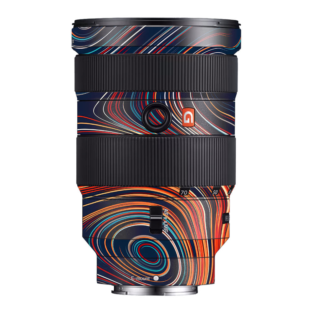 Retro Abstract Striped Swirl Sony FE 24-70mm f/2.8 GM Camera Lens Skin