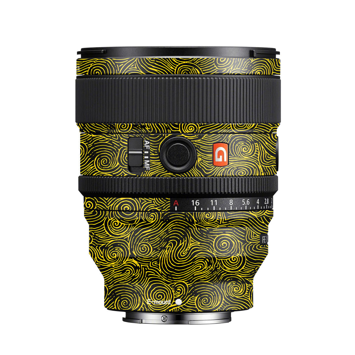 Yellow Spirals Sony FE 24mm F/1.4 GM Camera Lens Skin