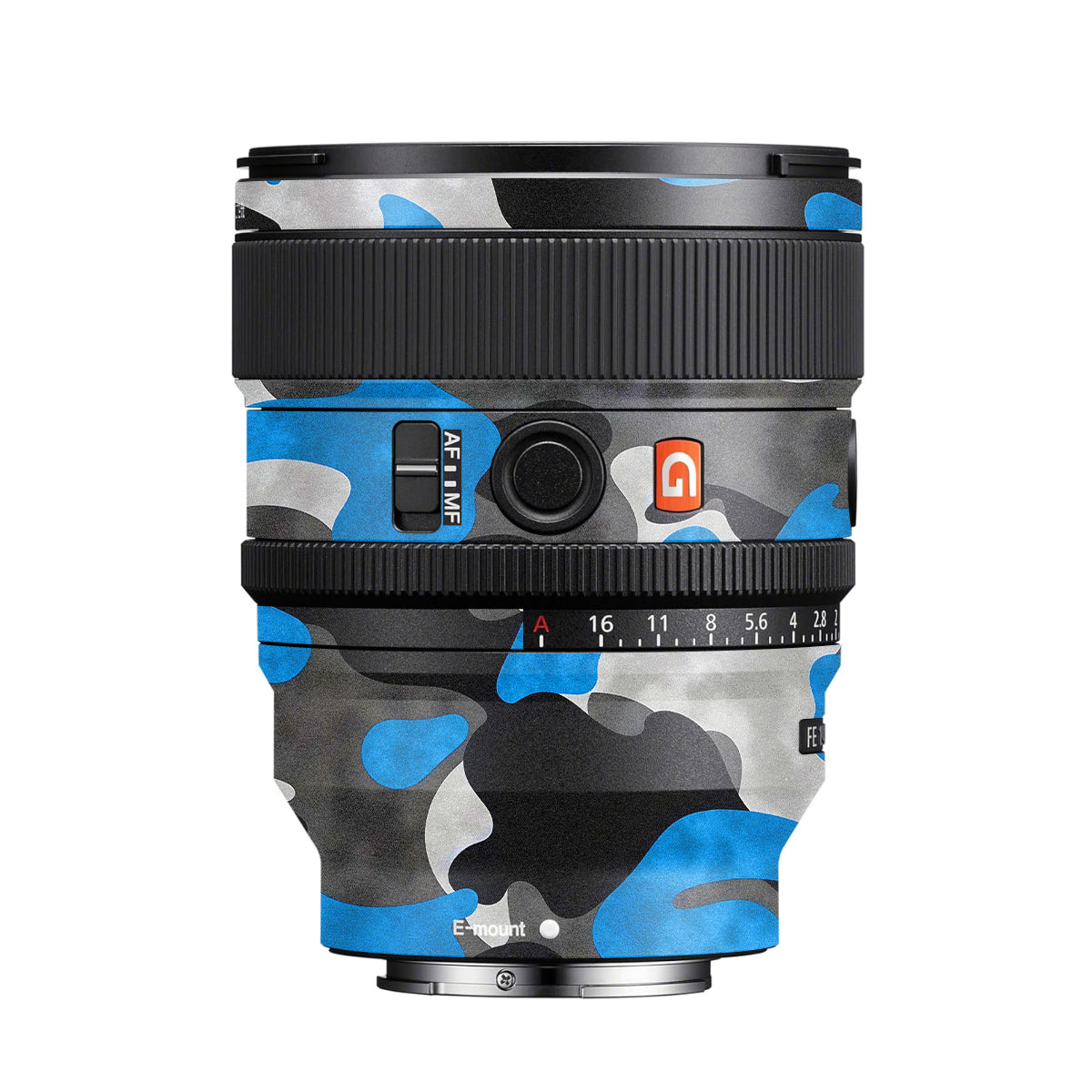 Blue Grey Camo Sony FE 24mm F/1.4 GM Camera Lens Skin
