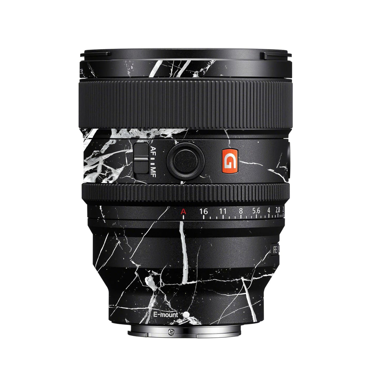 White Veins on Black Sony FE 24mm F/1.4 GM Camera Lens Skin