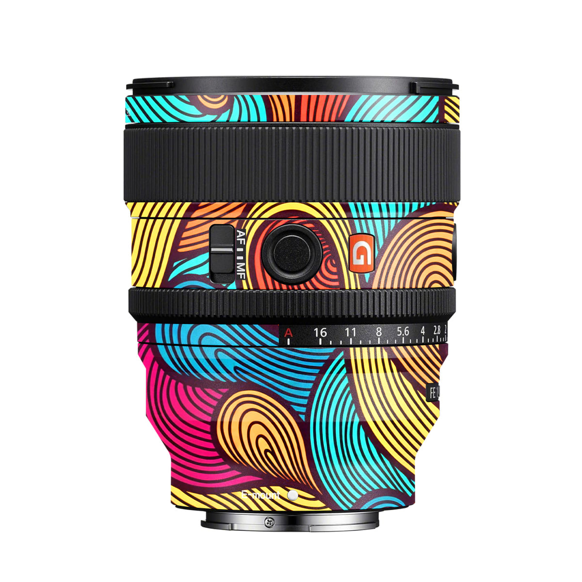 Retro Colorful Doodle Art Pattern Sony FE 24mm F/1.4 GM Camera Lens Skin